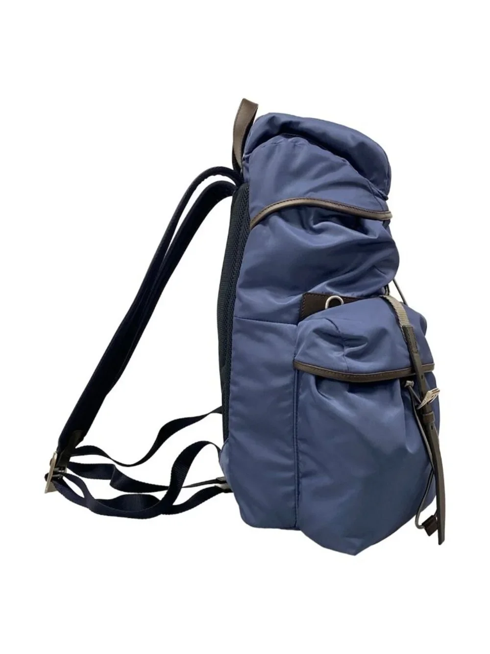 Prada Backpack Re-Nylon Leather Aviazione Dark Brown
